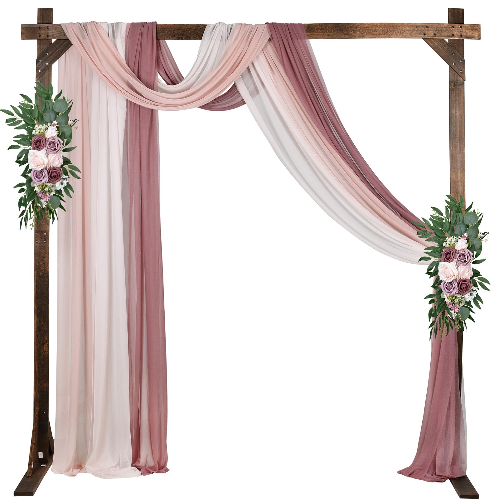 DearHouse Wooden Wedding Arch, 7.2FT Square Wooden Arch for Wedding Wood Arch Wedding Arbor Backdrop Stand for Ceremony Rustic Wedding Birthday Parties Indoor Outdoor Garden Decor - WoodArtSupply