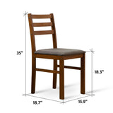 Livinia Seattle 5-Piece Wooden Dining Table Set for 4, Modern Farmhouse Kitchen Dining Room Set with Solid Wood Ladder Back Chairs for Small Space (Antique) Livinia