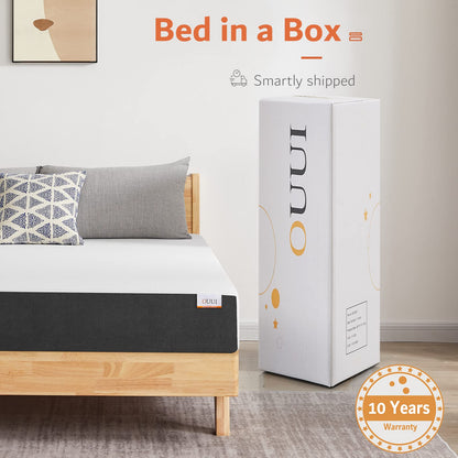 OUUI Queen Size Mattress, 5 Inch Queen Gel Memory Foam Mattress for Cool Sleep & Pressure Relief Breathable Cover Medium Firm Mattress in a Box, White, CertiPUR-US Certified