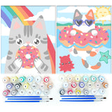 Astrakuma Studio Paint by Numbers for Kids Ages 8-12 - Cat Donut Painting by Number Kits with Pre Drawn Canvas Boards, Small Animals Paint and Sip Kit for Beginner Artist, Easy Acrylic Paint-By-Number Astrakuma Studio