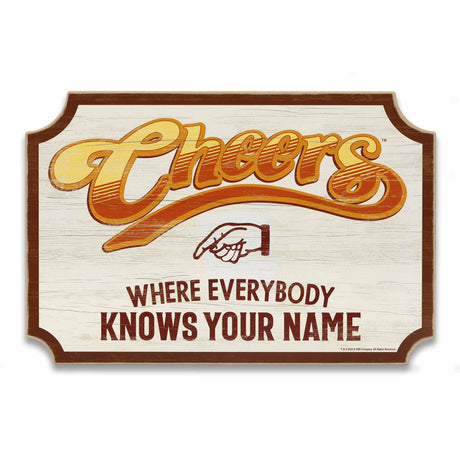 Cheers Where Everybody Knows Your Name Wood Wall Decor - Fun Cheers Sign for Home Decorating Open Road Brands