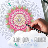 ColorIt Mandalas to Color, Volume VIII Adult Coloring Book 50 Floral and Geometric Mandala Patterns and Designs, Spiral Binding, USA Printed, Lay Flat Hardback Book Cover, Ink Blotter ColorIt