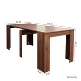 Extendable Console Table Transformer Dining Table with Extension Leaves Holder Modern Wooden Rectangular Extendable Table Desk Table for 6 8 10 12 People Space Saving Design,Walnut Henf