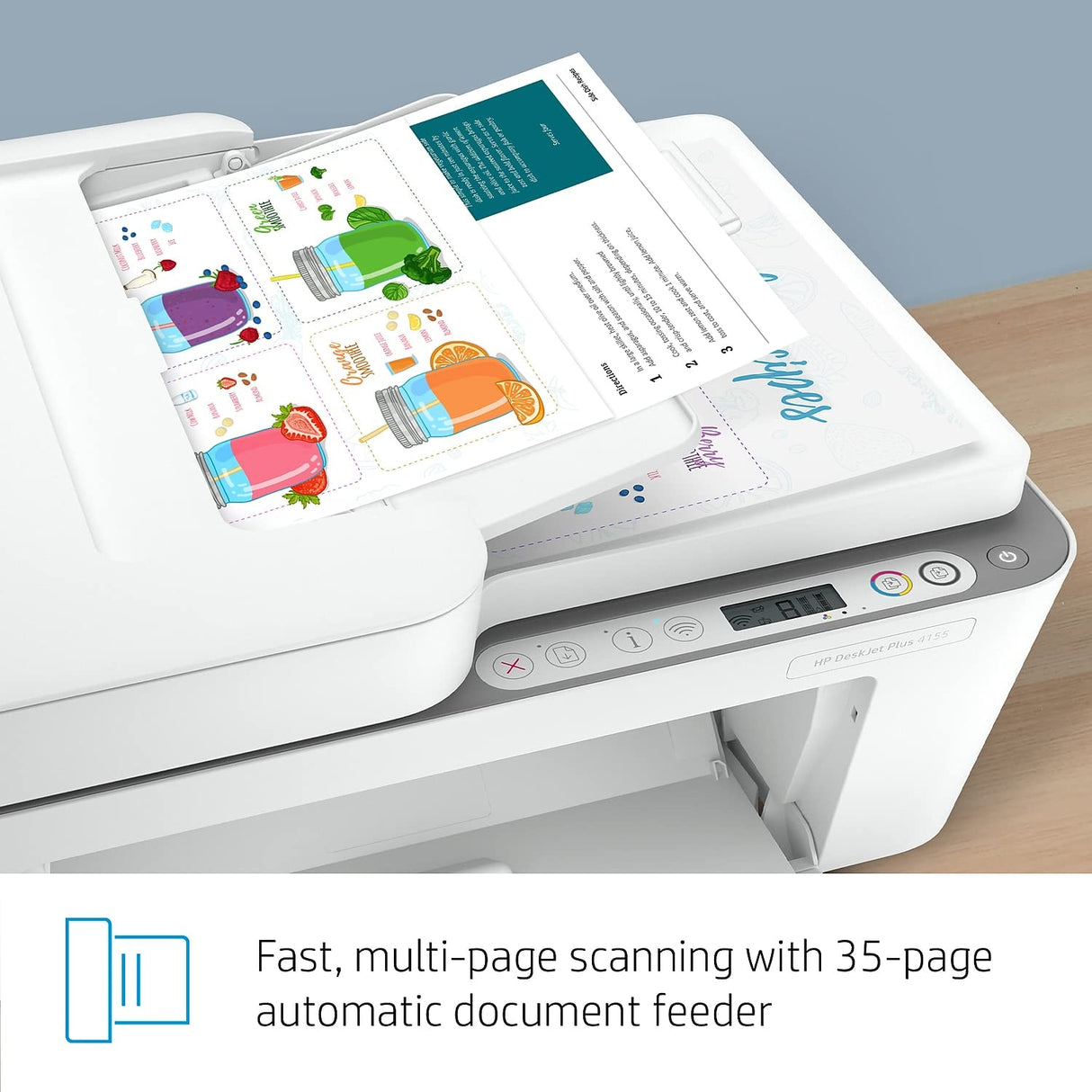 HP DeskJet Plus 4155 Wireless All-in-One Printer, Mobile Print, Scan & Copy, HP Instant Ink Ready, Auto Document Feeder, Works with Alexa (3XV13A) HP