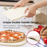 ROCKSHEAT Pizza Stone, 12"x11" Rectangular Pizza Stones for Oven Grill BBQ, Cordierite Baking Stone for Pizza Bread Pie with Unique 2 Handles Design ROCKSHEAT