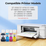 542 Ink Refill Bottles ET-5150 ET-5170 ET-5850 ET-5800 ET-16650 Replacement for Epson 542 Ink Refill Bottles Work for EcoTank Pro ET-5150 ET-5170 ET-5180 ET-5800 ET-5850 ET-5880 ET-16600 ET-16650 Topcolor