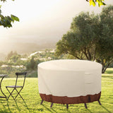 Vailge Round Patio Furniture Covers, 100% Waterproof Outdoor Table Chair Set Covers, Anti-Fading Cover for Outdoor Furniture Set, UV Resistant, 84"DIAx28"H, Beige & Brown Vailge