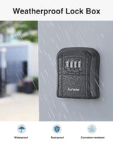 Puroma Key Lock Box Combination Lockbox Wall-Mounted Key Storage Box for House Keys, Resettable Code Safe Security Lock Box for Home, Office, Garage, Apartment Spare Key Storage (1 Pack, Black) Puroma