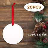 SAVITA 20 Pieces Blank Sublimation Pendants, Customized MDF Blank Disc Round Halloween Christmas Ornaments DIY Decoration Supplies SAVITA