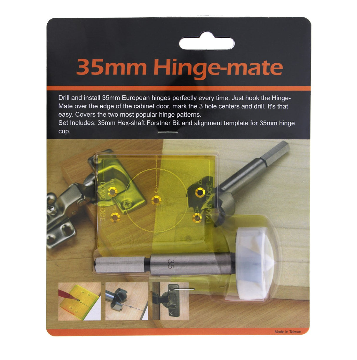 DCT Concealed Cabinet Door Hinge 35mm Template Jig Kit – European Hidden Hinge Boring Hole Cutter & Bit for Installation Deadwood Crafted Tools