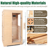 Far Infrared Sauna for 1 Person - 1050W Fast Heating, Canadian Hemlock Wood Home Sauna with Bluetooth Speaker, Chromotherapy & Oxygen Ionizer Easy Assembly Indoor Sauna for Relaxation, Detox, Home Gym Homsido