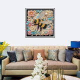 SJUTOUCI Diamond Painting Kits for Adults, 5D Flower Bee Special Shape Diamond Art for Beginners, Crystal Rhinestones Dots Bead Art for Home Wall Decoration Gift 12×12inch SJUTOUCI
