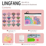 LINGFANG 16 Pcs Diamond Painting Bookmark, DIY Corner Book Makers for Book Lovers, Diamond Art Beginners, Small Diamond Art Kits, Paint by Art Crafts Supplies Gift for Women Girls (Mandala) LINGFANG