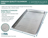 Commercial Quality Cookie Sheet and Rack - Aluminum Half Sheet Baking Pan and Stainless Steel Cooling Rack Set 13x18 Rust & Warp Resistant, Heavy Duty Saffron & Sage Home Living