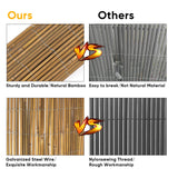 Jollybower 4ft x 8ft x 0.4" D Natural Bamboo Fence, Outdoor Rolled Bamboo Fencing, Decorative Bamboo Privacy Screen for Garden Backyard Balcony Jollybower