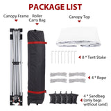 8 * 8FT Pop Up Canopy Tent for One Person Setup,Instant Portable Commercial Canopy Tent,Outdoor Easy Up Tent w/1-Button Push,Wheeled Bag,4 Sandbags,Bonus 8 Stakes and 4 Ropes-White PhoenixCrest