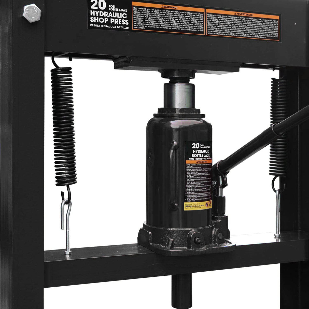 Torin ATY20011B Steel H-Frame Hydraulic Garage/Shop Floor Press with Stamping Plates, 20 Ton (40,000 lb) Capacity, Black Torin