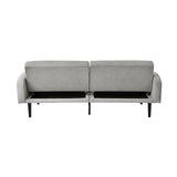Serta® Roswell 77" Split Back Convertible Sofa, Full-Size, Dream Coil® Comfort, Modern Urban Style, Tufted Back, Solid Wood Legs w/Metal Support Leg, Easy Assembly, Woven Polyester Fabric, Light Gray Serta