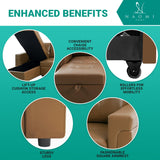 Naomi Home Jenny Sectional Sofa Sleeper with Storage Chaise, Tufted Pull Out Couch with Storage, Sectional Sofa Bed, L-Shaped Reversible Sleeper Sofa with Storage, Mocha,Air Leather Naomi Home