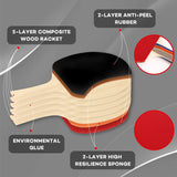 FBSPORT Ping Pong Paddle Set, Table Tennis Set with 4 Rackets and 8 Balls, Retractable Net with Storage Bag - Pingpong Paddle Accessories for Indoor/Outdoor Games FBSPORT