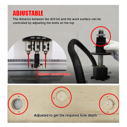 BREVELTION 110V Pneumatic Hinge Boring Insertion Machine Single Head Hinge Drill for Drilling Processing of Cabinets Wardrobes 48-6 Combined Drill 1.5KW - WoodArtSupply