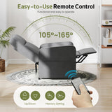 Lamtor Power Lift Recliner Chair - Cat Scratch Proof Electric Recliner for Adults, Pet-Friendly Plush Fleece, Remote-Control Lift Chair with Side Pockets and Footrest, Grey Lamtor