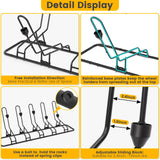 Floor Bike Rack for 5 Bikes, Safeguard Disc Brakes & Derailleurs Design, Waterproof Bicycle Stand Indoor/Outdoor/Garage Use, Fits 12"-29" Tires, Upgraded 0.63" Steel Tubes for Stability Kingarage