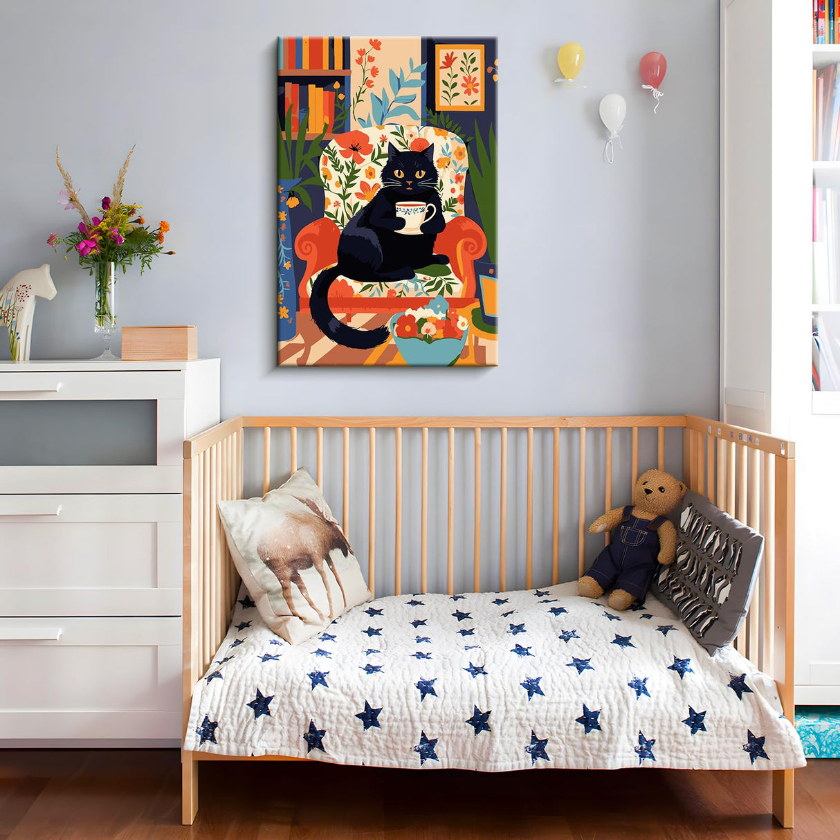 ZTOTZ Paint by Numbers Cat with Frame,Small Paint by Number Kits for Adults Cats,Black Cat Framed Paints- by -Number Kits Canvas 8x12inch for Home Wall Decor(Coffee Kitty) ZTOTZ