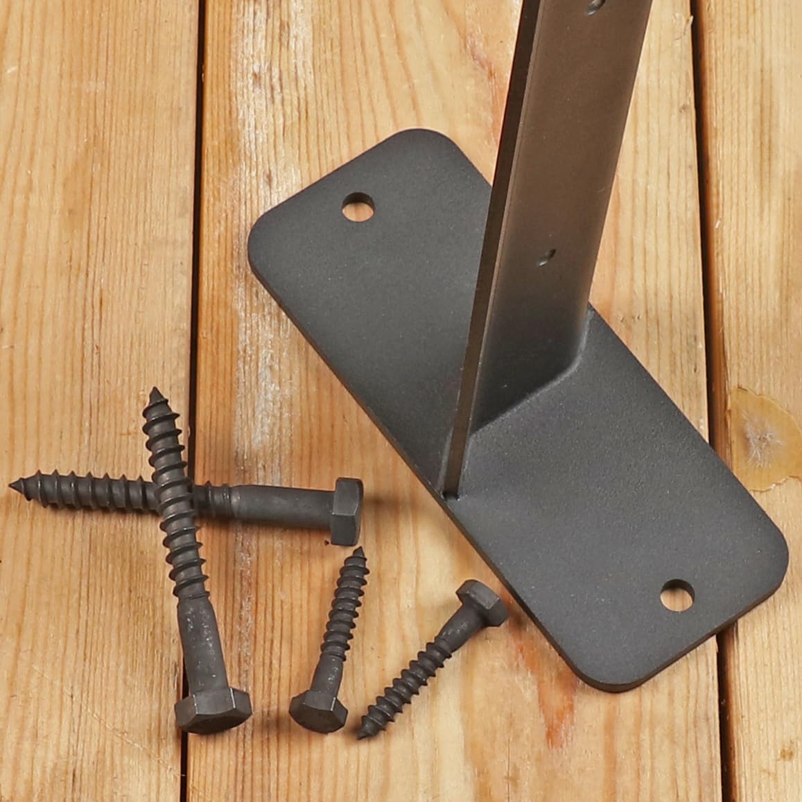 Deck Man 2 Pack Stainless Steel Pre-drilled Intermediate Post/Studdle Pickets for 1/8" Deck Cable Railing, Level Cable Railing Fittings (2, Black, 36 inch) Deck Man