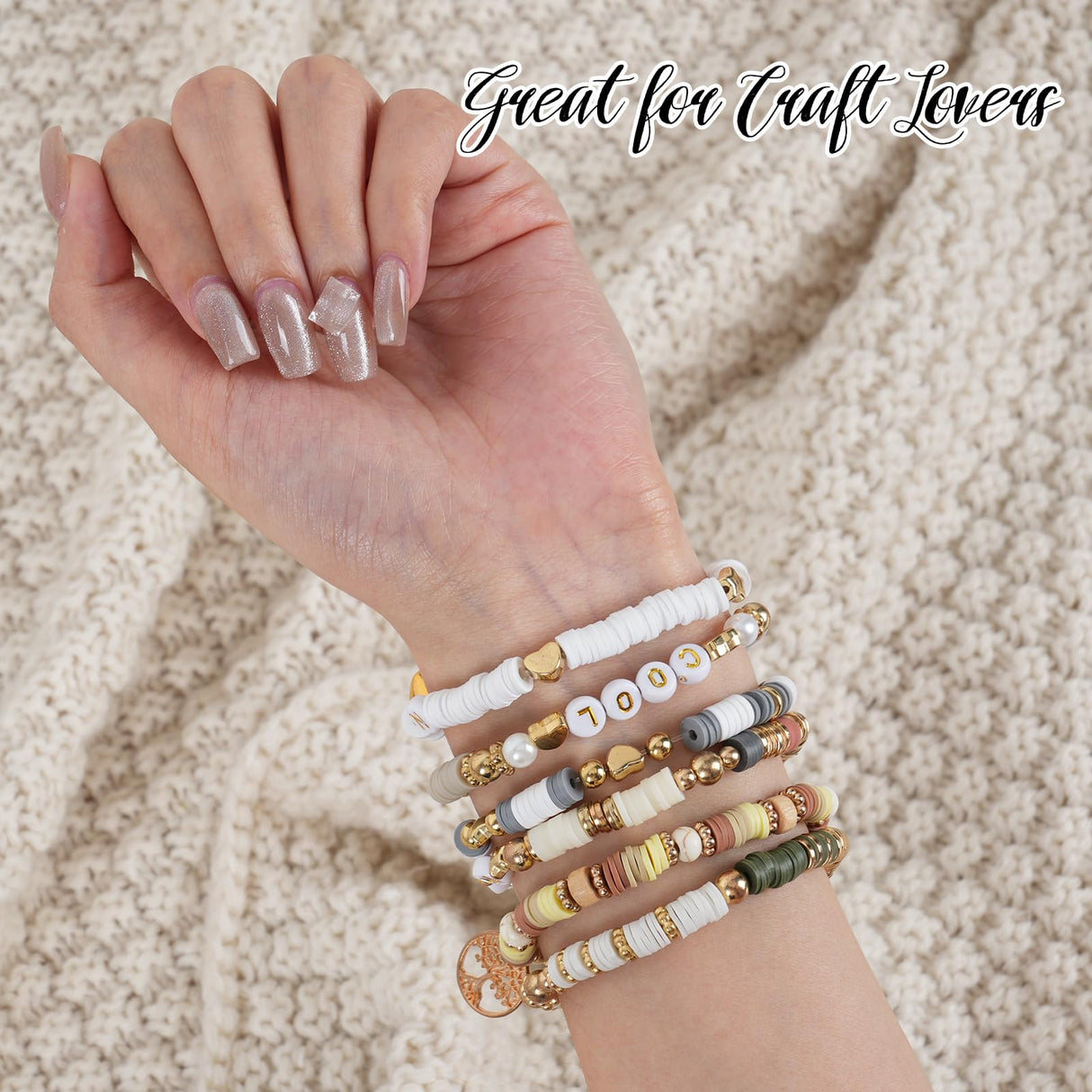 QUEFE 8200pcs Clay Beads Bracelet Making Kit, 30 Colors Flat Preppy for Friendship Bracelets, Polymer Heishi Beads with Charms for Jewelry Making, Holiday Crafts Gift for Teen Girls Adults QUEFE