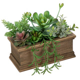 GnFlus Artificial Succulents Plants, Mini Assorted Potted Succulent Fake Plants in Pots Small Succulents Plants Artificial with Wood Pot for Home Office Living Room Table Shelf Decor Indoor GnFlus