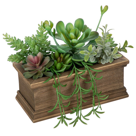 GnFlus Artificial Succulents Plants, Mini Assorted Potted Succulent Fake Plants in Pots Small Succulents Plants Artificial with Wood Pot for Home Office Living Room Table Shelf Decor Indoor GnFlus