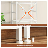 SUPERJARE Triple 4 Tier Bookshelf, Bookcase with 11 Open Display Shelves, Wide Book Shelf Book Case for Home & Office, White SUPERJARE