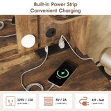 Maupvit Vanity Desk with Mirror and Lights,Makeup Vanity Table Set with Power Outlet,3 Lighting Modes & Adjustable Brightness Dressing Table with 2 Drawers for Bedroom Dressing Room,Rustic Brown Maupvit