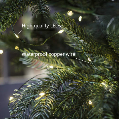 RESNICE Extra Long Green Wire Fairy Lights Plug in 660FT High Bright 2000 LED Waterproof LED String Lights with Remote Warm White for Christmas Tree, Patio, Garden, Backyard