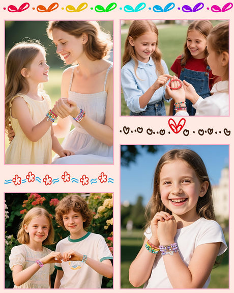LovelyMoon Bracelet Making Kit 5000 Pcs Clay Beads Flat Preppy Beads for Friendship Jewelry Making Polymer Heishi Beads with Charms Gifts for Teen Girls Crafts for Girls Ages 6 7 8 9 10 11 12 LovelyMoon