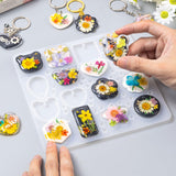 LET'S RESIN Keychain Resin Molds Silicone with Hole, 16 Cavities UV Resin Jewelry Pendant Mold for Beginner, Epoxy Resin Molds for Keychain Pendant Jewelry Making LET'S RESIN