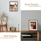 ORIVAN 8x10 Picture Frame Wood Display Picture 6x8 with Mat or 8x10 without Mat Distressed Brown Photo Frame for Wall and Tabletop Decoration ORIVAN