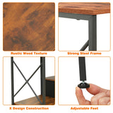 Fixwal TV Stand for 65 60 70 Inch TV with Power Outlets, Entertainment Center with Fabric Drawers, TV Console Table with Metal Frame Storage Shelves for Living Room, Bedroom - 63" Rustic Brown Fixwal