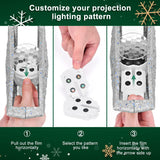 Kesfitt Christmas Tree Topper Lighted with 6 Projection Modes,Christmas Star Tree Topper Built-in LED Rotating Lights,Silver 3D Glitter Dynamic Projection for Xmas Party Holiday Decorations Kesfitt