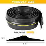 20Ft Universal Garage Door Bottom Threshold Seal Strip with 20oz Glue Gel, Weatherproof Rubber DIY Weather Stripping Replacement - Black Papillon