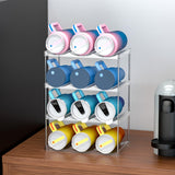 Yieach 4 PCS Stackable Water Bottle Organizer for Cabinet,4.7" W X5.3"H Great for Stanley Yeti Bottle and Other Tumbler Organizer for Kitchen Cabinets,Clear Stackable Water Bottle Holder and Wine Rack Yieach