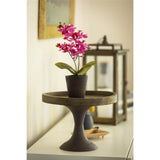 Stonebriar Rustic Worn Natural Wood and Metal Pedestal Tray, Decorative Pillar Candle Holder, For Centerpieces, Mantel Decoration, or Any Table Top, Large Stonebriar