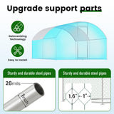 Chicken Coop Large Metal Chicken House Chicken Coops for More Than Chickens Poultry Cage with Waterproof Cover for Rabbits Duck Walk-in Chicken Run for Yard Chicken Pen CHIKENCOOP