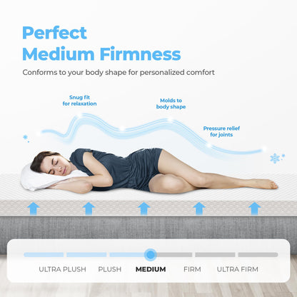 NEO SLEEP 6 Inch Full Cooling Memory Mattress for Pressure Relief & Cool Sleep Medium Firm CertiPUR-US Certified Mattress-in-a-Box Comfort & Supportive Fiberglass Free (Full, 6 in)