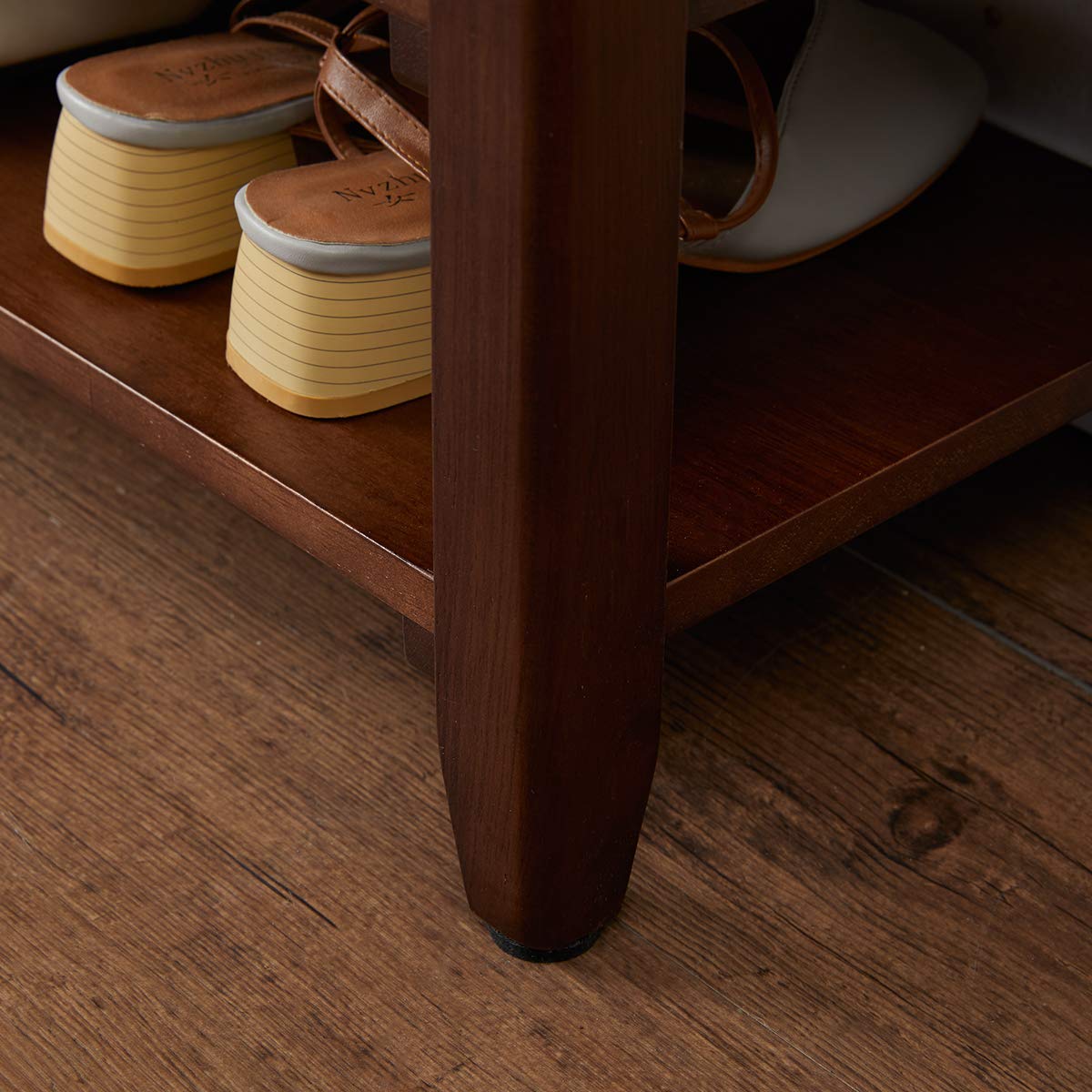 XKZG Storage Bench Wooden Shoe Bench Rustic Solid Wood Entryway Bench (Brown,39.4") XKZG