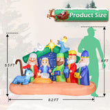 Christmas Inflatables Outdoor Nativity Scene - Inflatable Christmas Blow Up Yard Decorations Nativity Sets with LED Lights Outdoor Indoor Holiday Party Lawn Yard Decor Afirst