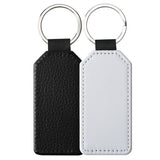 Joiit 20 Pcs Sublimation Blank Keychains Bulk, PU Leather White Keyrings Heat Transfer Ornament Pendants for Man Women (Rectangle_1) Joiit