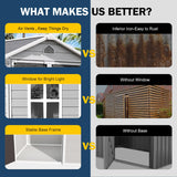 Outdoor Resin Storage Shed with Floor Included 8x6 FT, Large Waterproof Plastic Outside Sheds with Window Lockable Door for Garden Backyard Patio Lawn Tools, Gray WELYAS