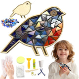 ZTIKSNYU DIY Glass Mosaic Tiles Bird Art Crafts Adults Mosaic Art Projects Home Decoration Creative Mosaic Glass Gift Kit for Kids 8 Ages Glass Pieces Mosaic Making Coaster Puzzle Gifts Christmas ZTIKSNYU